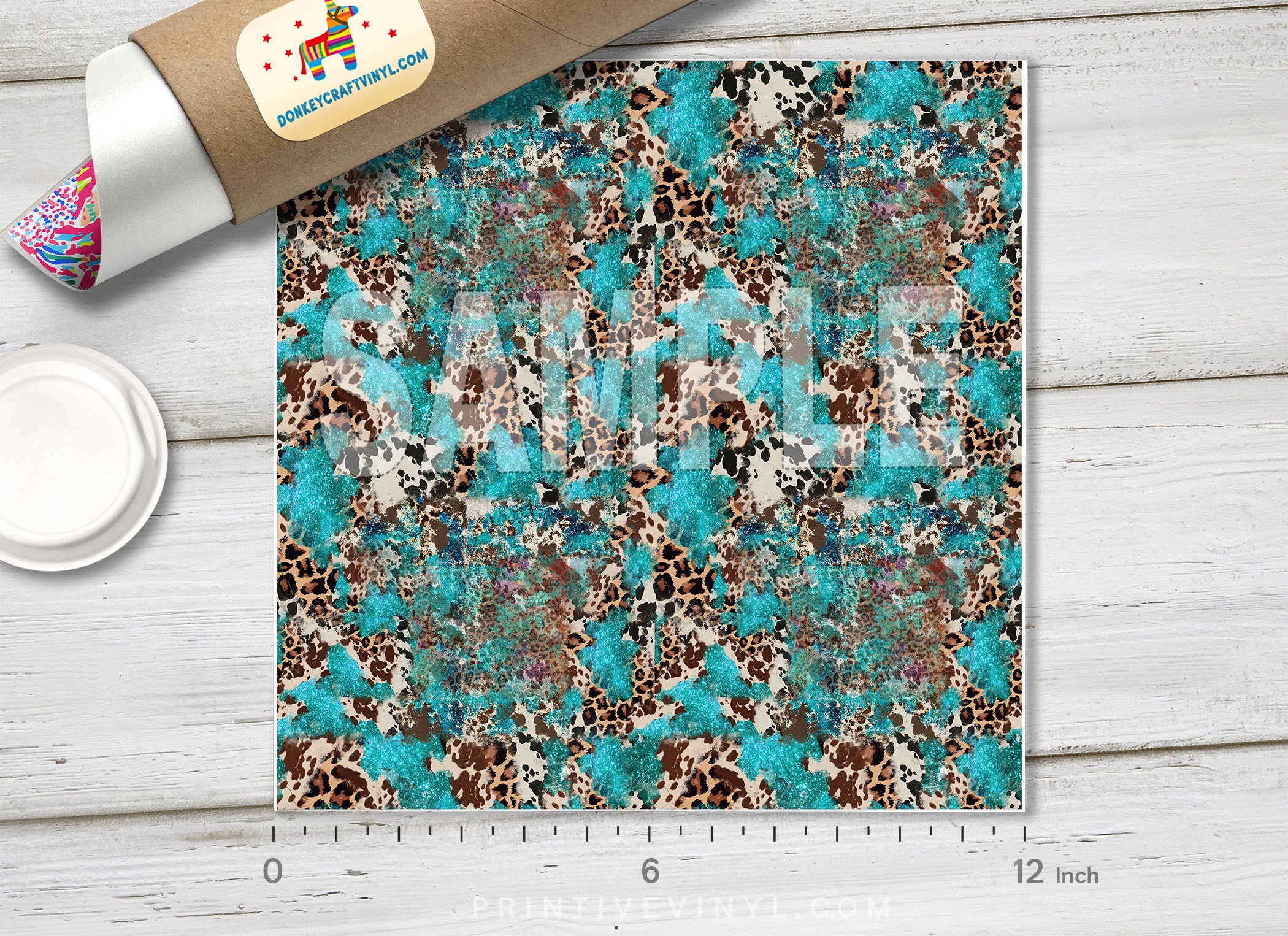 Leopard and Cowhide printed HTV 1611
