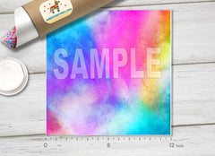 Rainbow Watercolor Adhesive Vinyl 1496 - Donkey Craft Vinyl