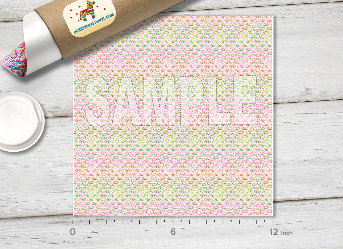 Cute Hand-Drawn Rainbows Adhesive Vinyl 1368 - Donkey Craft Vinyl