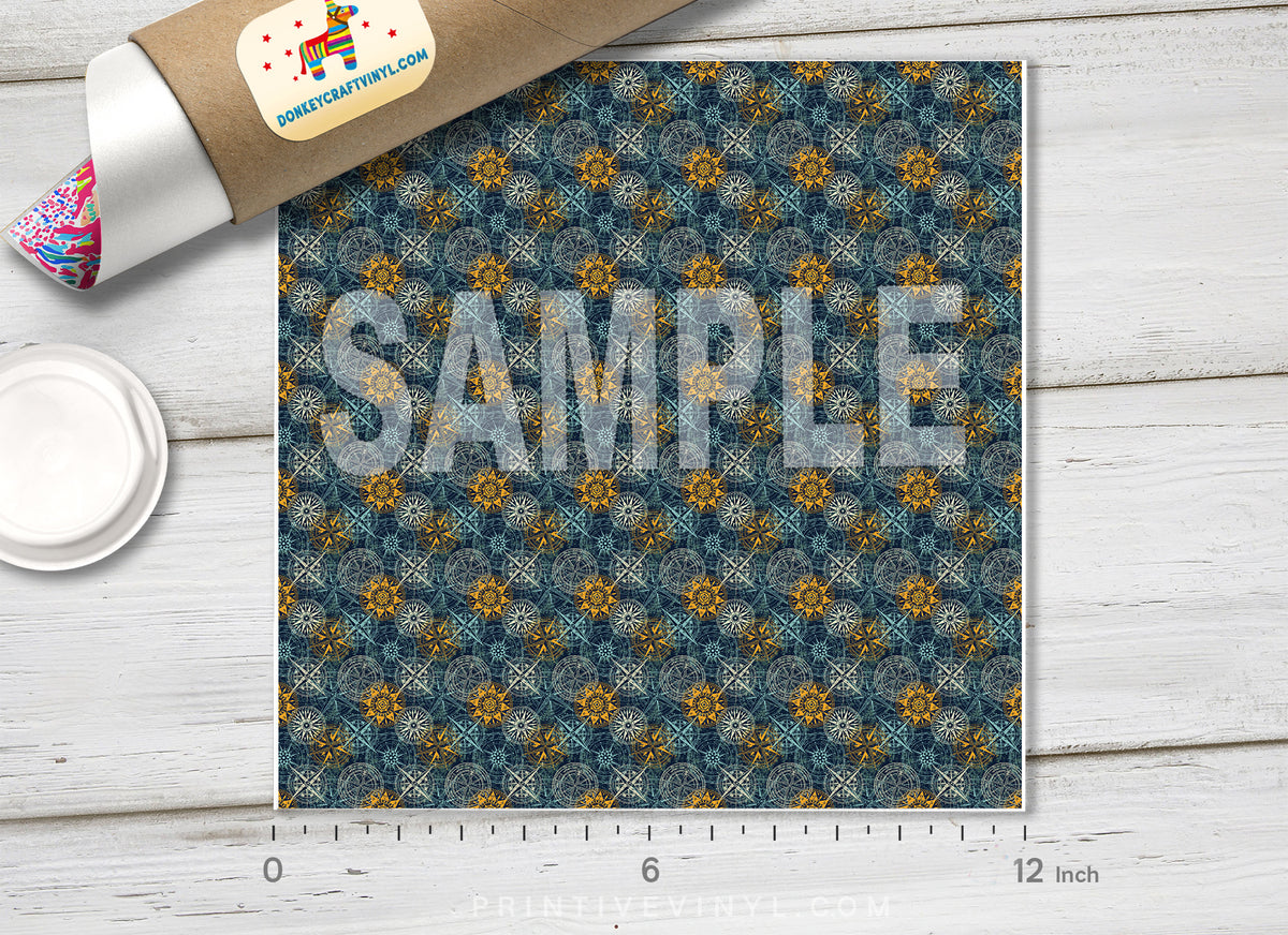 Vintage Nautical Compass Adhesive Vinyl 1314 - Donkey Craft Vinyl