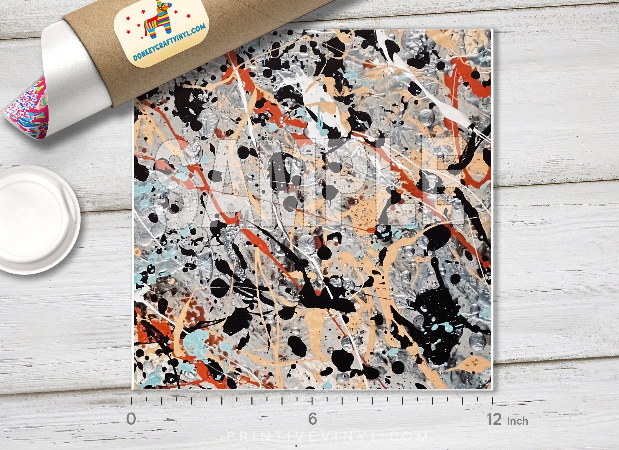 Abstract Paint Splatter Adhesive Vinyl 1363 - Donkey Craft Vinyl