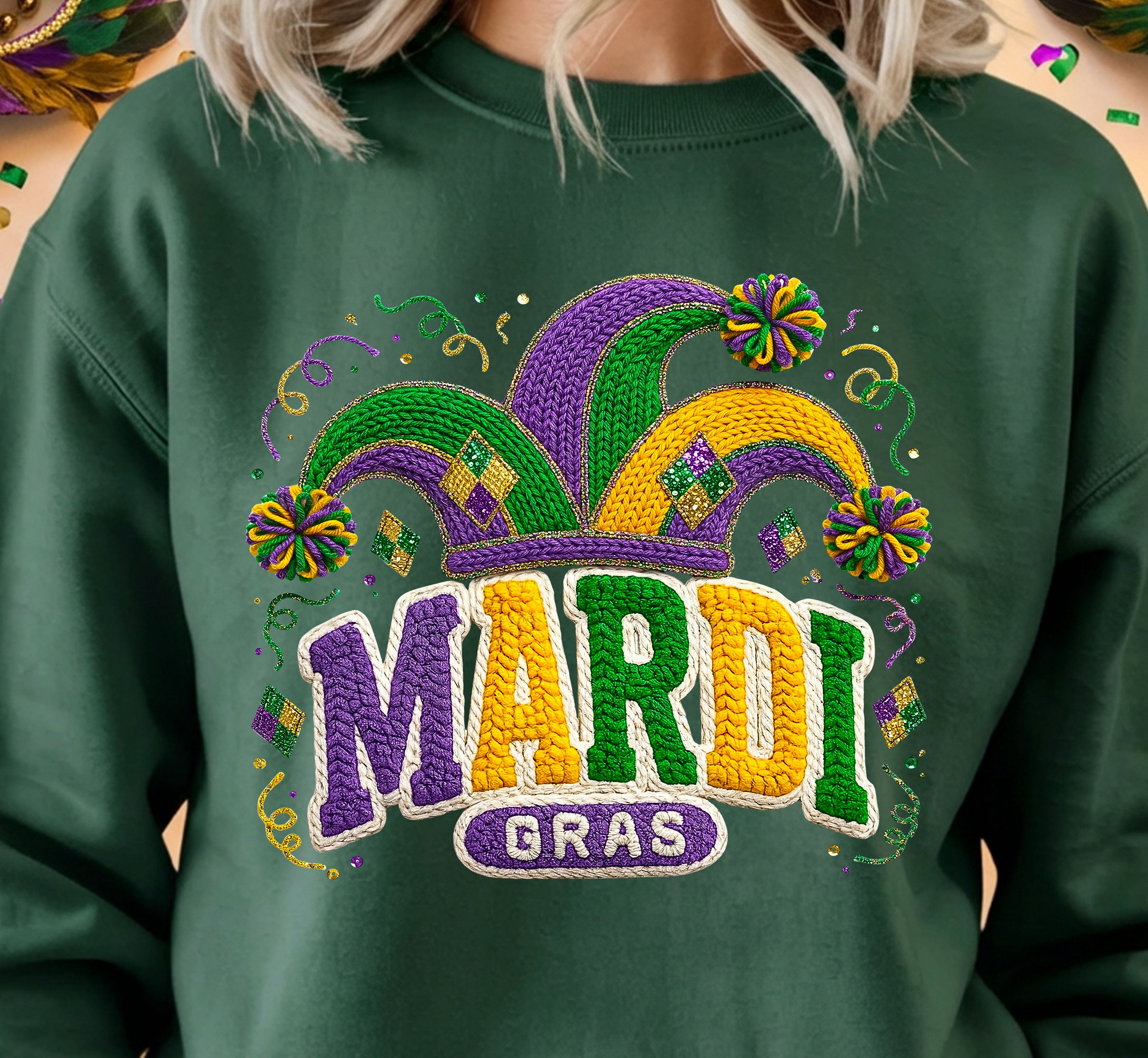 Mardi Gras DTF Transfer, Ready to Press DTF657