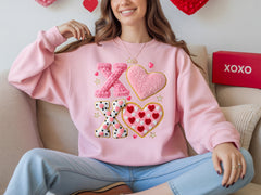 XOXO Hearts Knit Texture DTF Transfer, Ready to Press DTF630