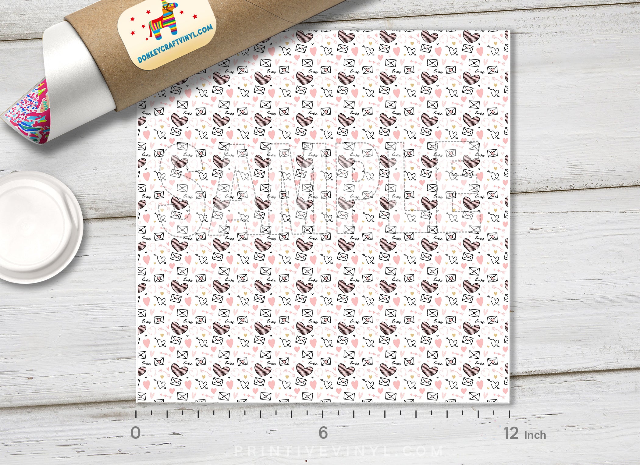 Pink Valentine Patterned Adhesive Vinyl 1586