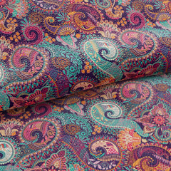 Paisley Floral Printed Faux Leather 035