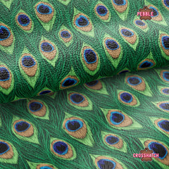 Peacock Feathers Printed Faux Leather 036