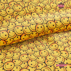 Smile Face Emoji Printed Faux Leather 033