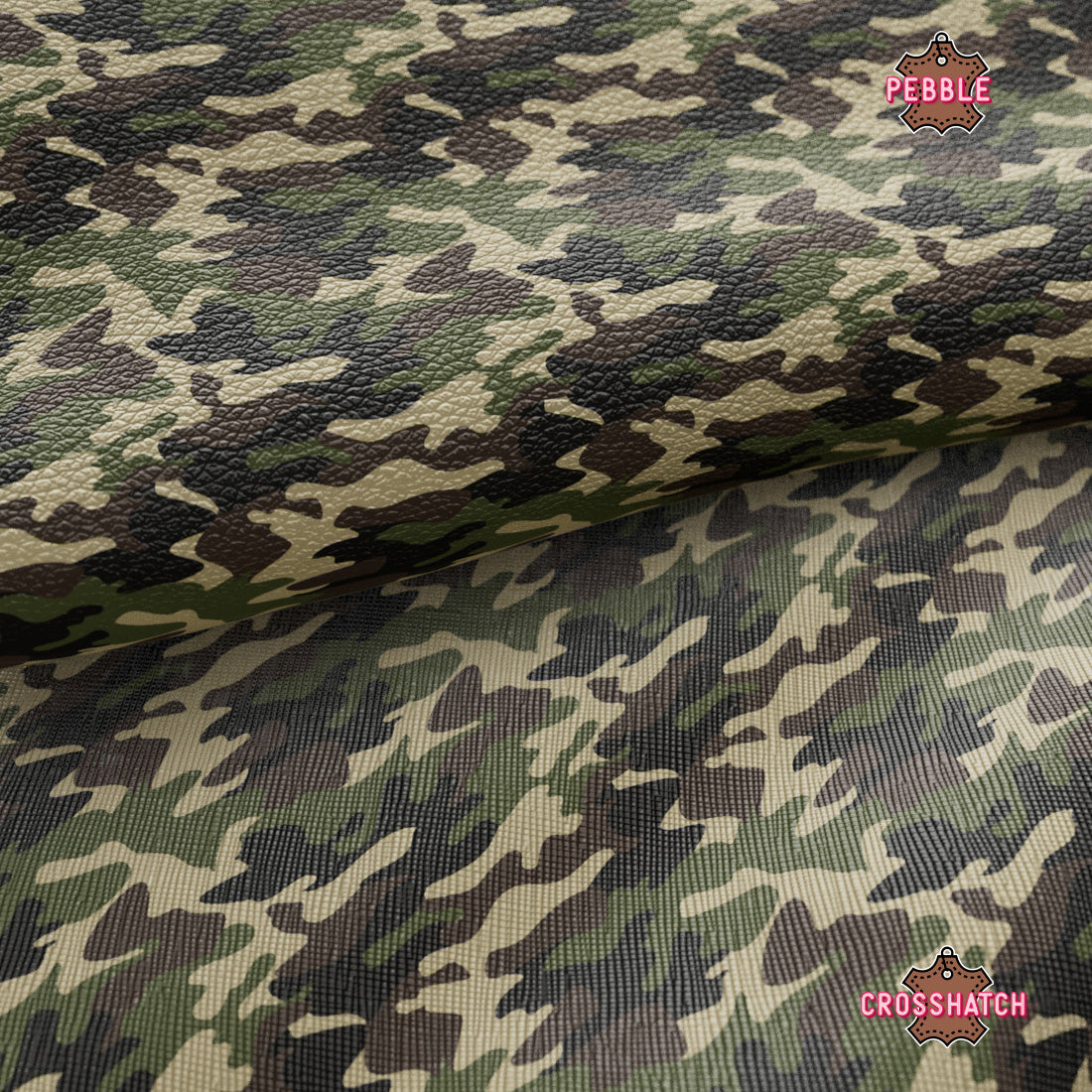 Military Camouflage Printed Faux Leather 046