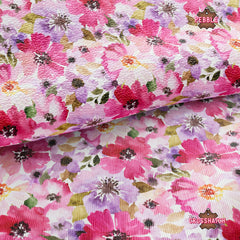 Watercolor Flower Printed Faux Leather 038