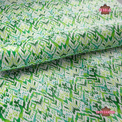 Green Ikat Printed Faux Leather 028