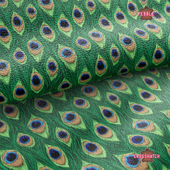 Peacock Feathers Printed Faux Leather 036