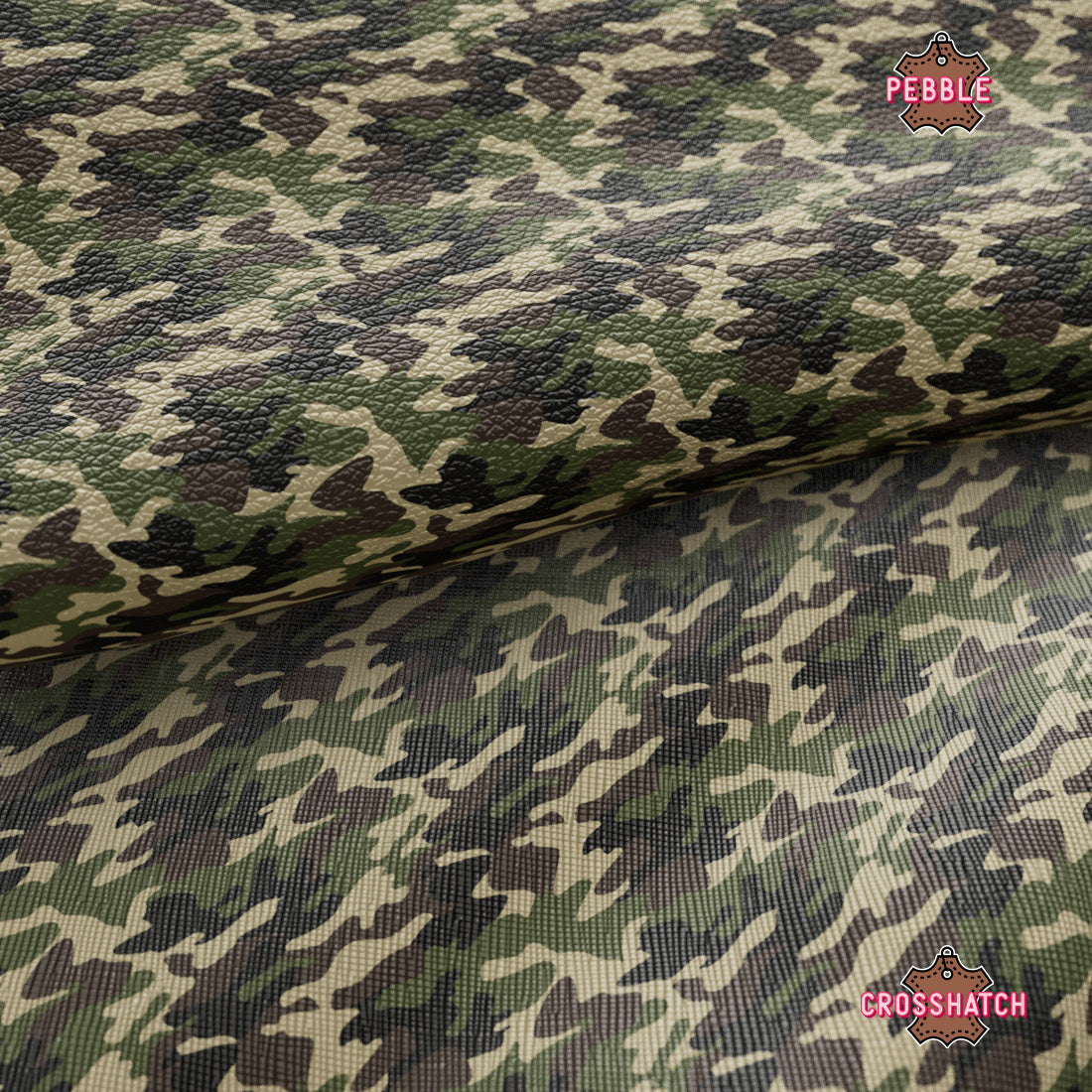 Military Camouflage Printed Faux Leather 046