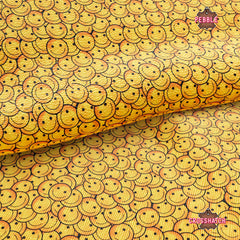 Smile Face Emoji Printed Faux Leather 033