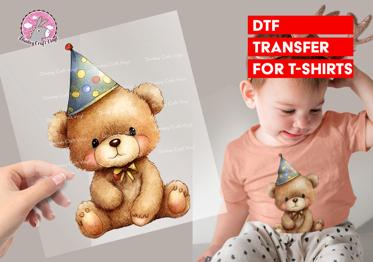 Teddy Bear Heart Transfer for T-shirts, Mom Gift, Hoodies, Heat Transfer, Ready for Press Heat Press Transfers DTF106