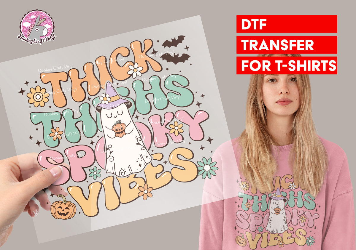 Halloween Spooky vibes DTF Transfer for T-shirts, Hoodies, Heat Transfer, Ready for Press Heat Press Transfers DTF127