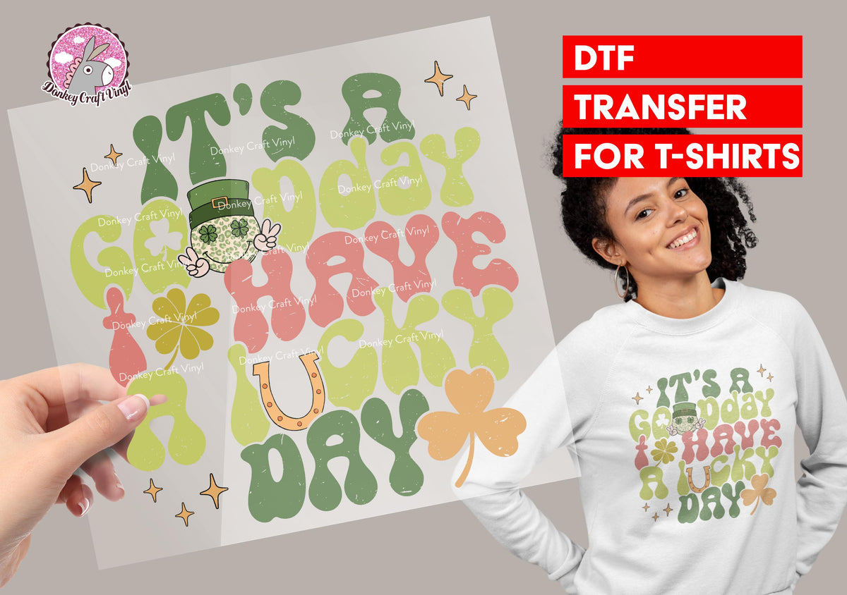 Lucky Day Transfer for T-shirts, Heat Transfer, Ready for Press Heat Press Transfers DTF72