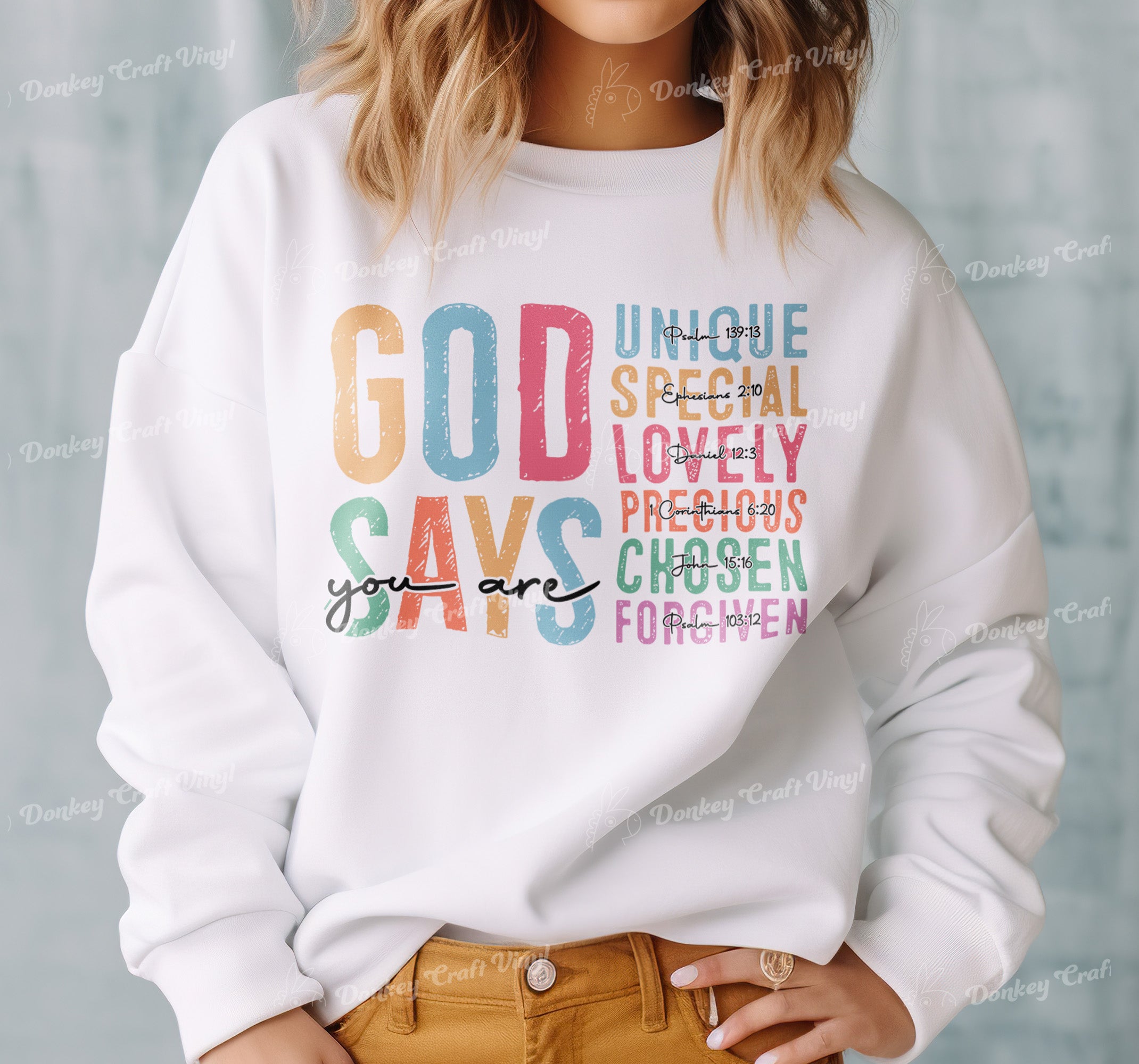 God Says You Are Christian DTF Transfer - Retro Bible Verse Ready to Press DTF451