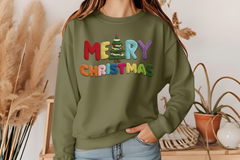 Merry Christmas Knit Letters DTF Transfer, Ready to Press DTF611
