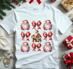 Coquette Red Bow Vintage Santa DTF Transfer Ready to Press DTF452