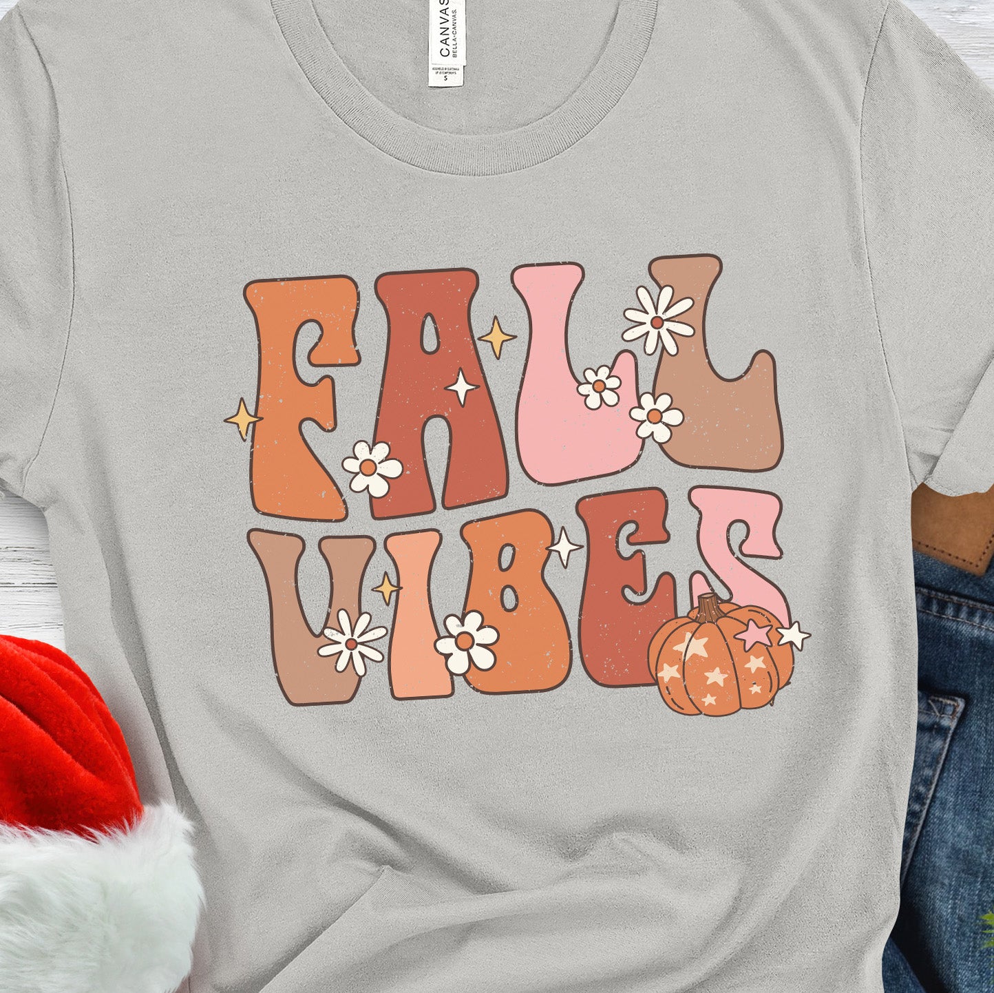Fall Vibes Retro Boho Pumpkin DTF Transfer, Ready to Press DTF470 - Donkey Craft Vinyl