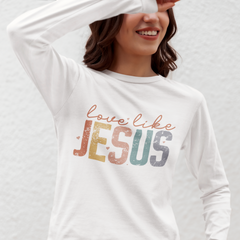 Love Like Jesus Retro Distressed Boho DTF Transfer, Ready to Press DTF531