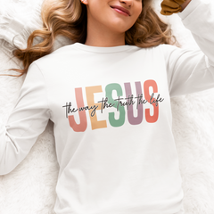 Jesus The Way The Truth Boho Christian DTF Transfer, Ready to Press DTF513
