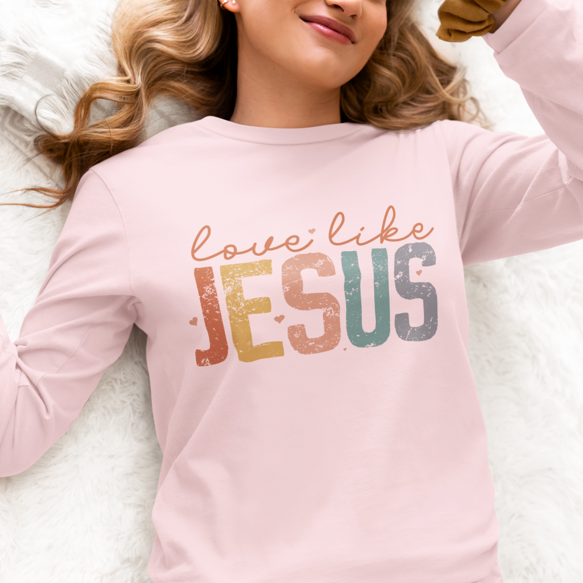 Love Like Jesus Retro Distressed Boho DTF Transfer, Ready to Press DTF531