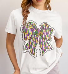 Happy Mardi Gras Y'all Fleur De Lis Coquette Bow DTF Transfer, Ready to Press DTF537