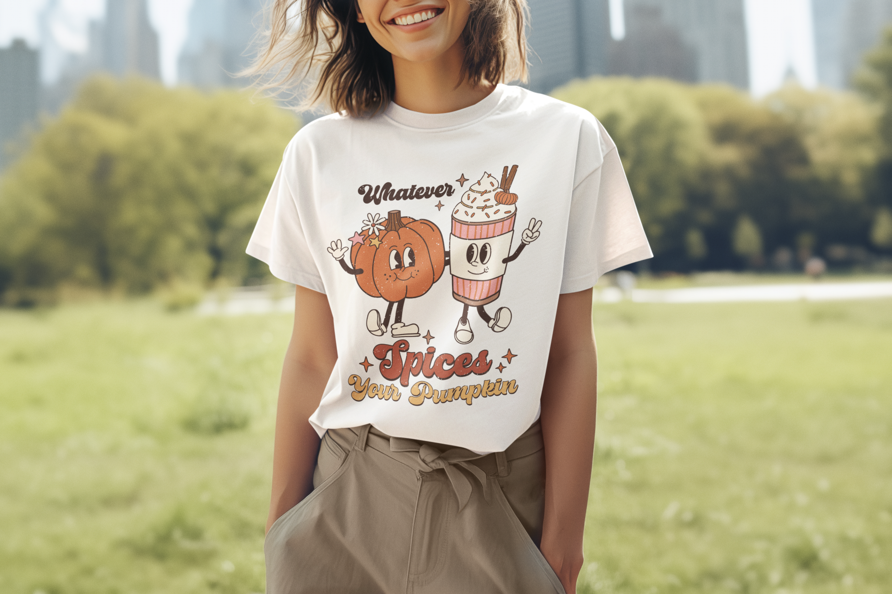 Whatever Spices Your Pumpkin Retro DTF Transfer, Ready to Press DTF468 - Donkey Craft Vinyl