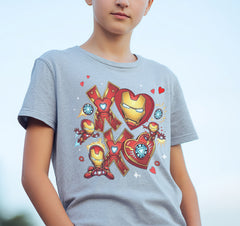 Iron Man Superhero XOXO Hearts DTF Transfer, Ready to Press DTF651