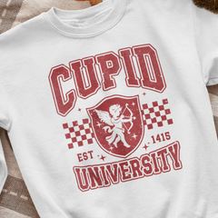 Cupid University Retro Collegiate Valentine DTF Transfer, Ready to Press DTF518