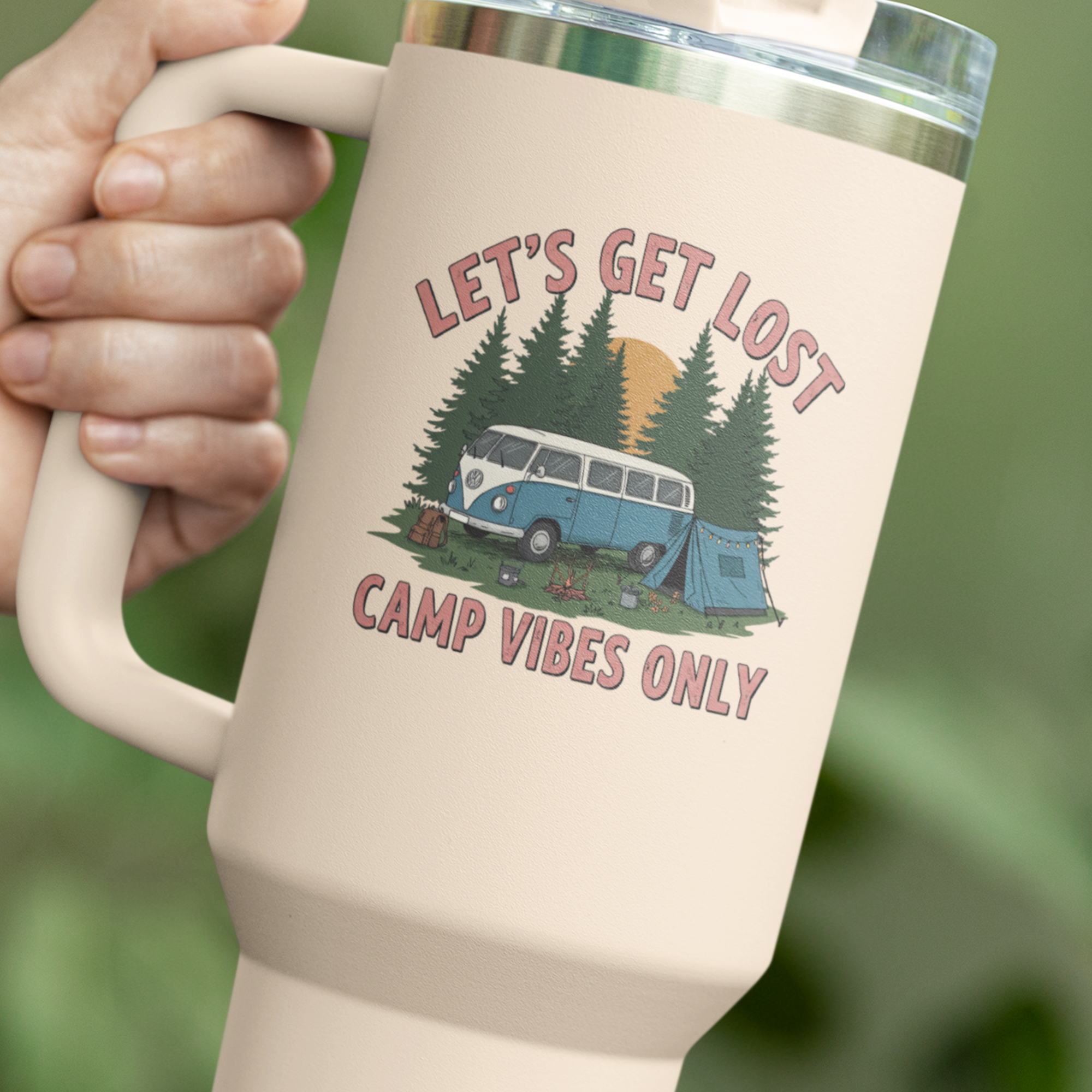 Let’s Get Lost Camp Vibes UV DTF Wrap for 16oz Libbey Glass UV137
