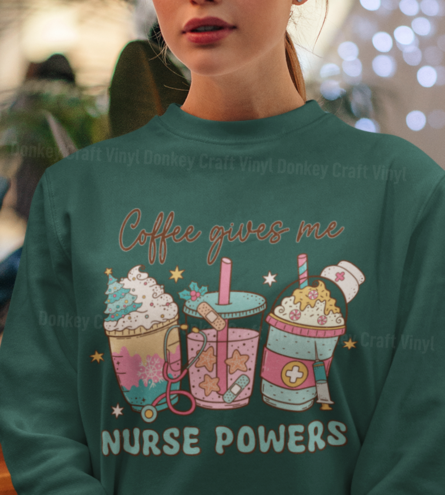 Christmas Nurse DTF Transfer for T-shirts, Hoodies, Heat Transfer, Ready for Press Heat Press Transfers DTF201