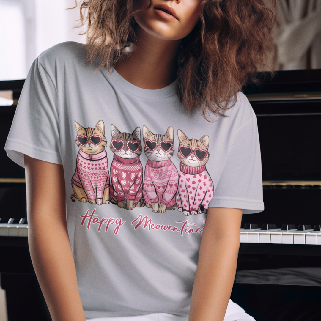 Happy Meowentine's Cat Valentine DTF Transfer, Ready to Press DTF507