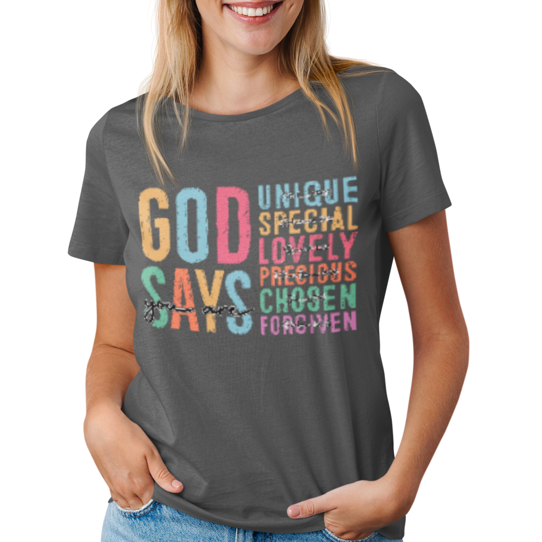 God Says You Are Christian DTF Transfer - Retro Bible Verse Ready to Press DTF451