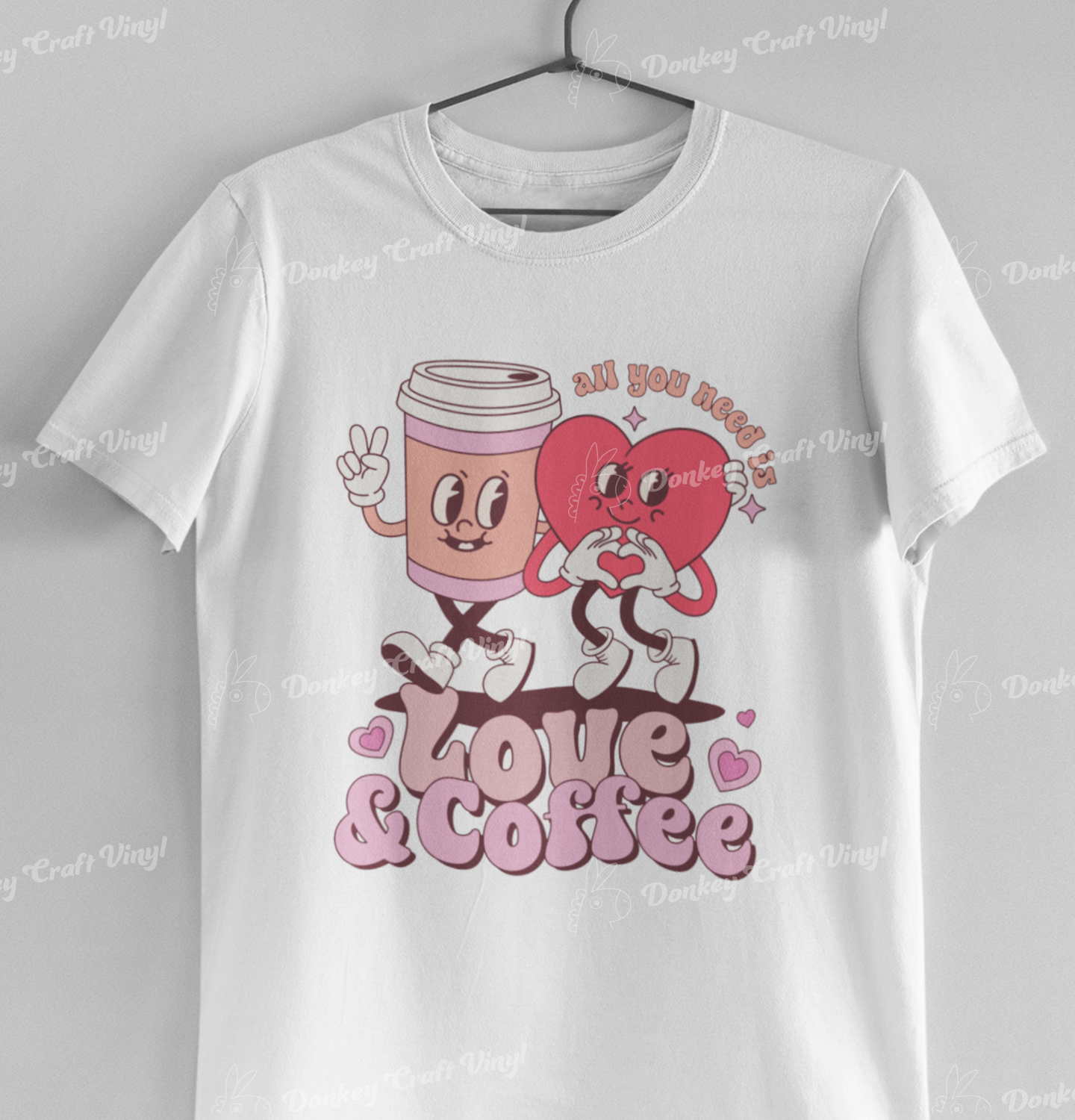 Love Coffee Valentines DTF Transfer, Ready for Press Heat Press Transfers DTF236