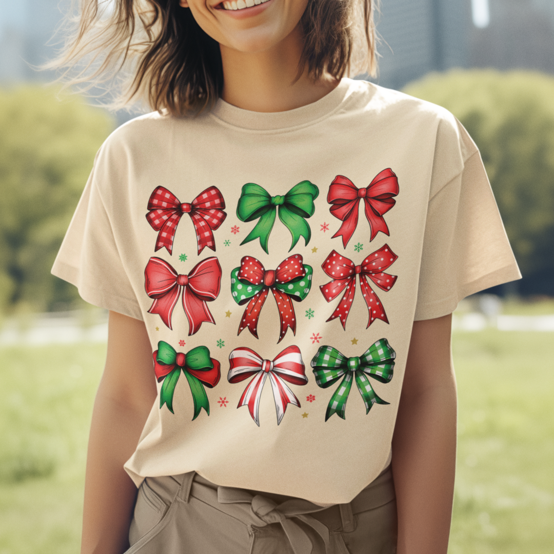 Coquette Christmas Bows DTF Transfer, Ready to Press DTF478