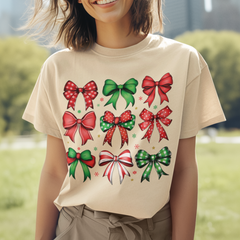 Coquette Christmas Bows DTF Transfer, Ready to Press DTF478