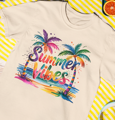 Summer Vibes Palm Trees DTF Transfer, Ready to Press DTF584 - Donkey Craft Vinyl