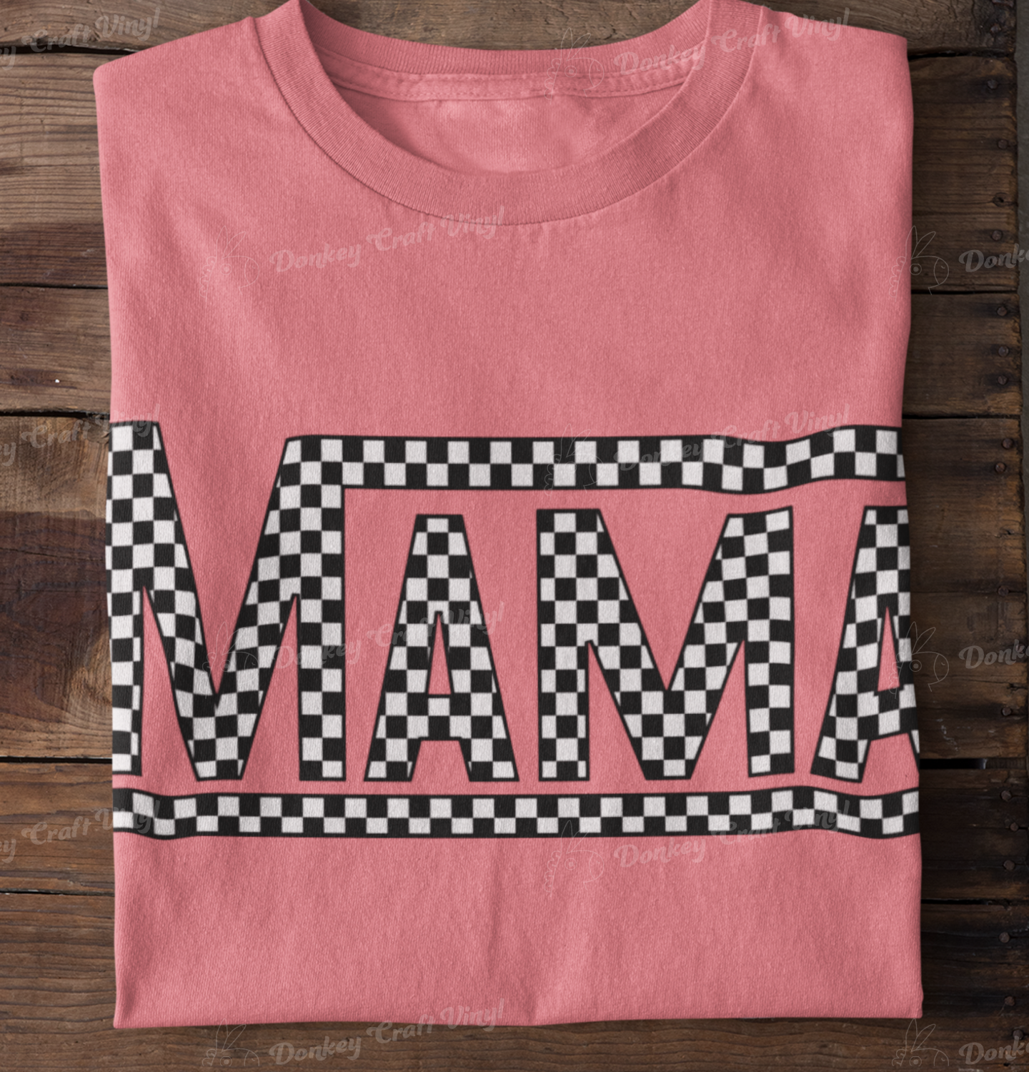 Checkered Retro Mama DTF Transfer, Ready for Press Heat Press Transfers DTF332