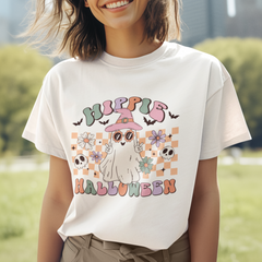 Hippie Halloween Retro Ghost DTF Transfer, Ready to Press DTF455