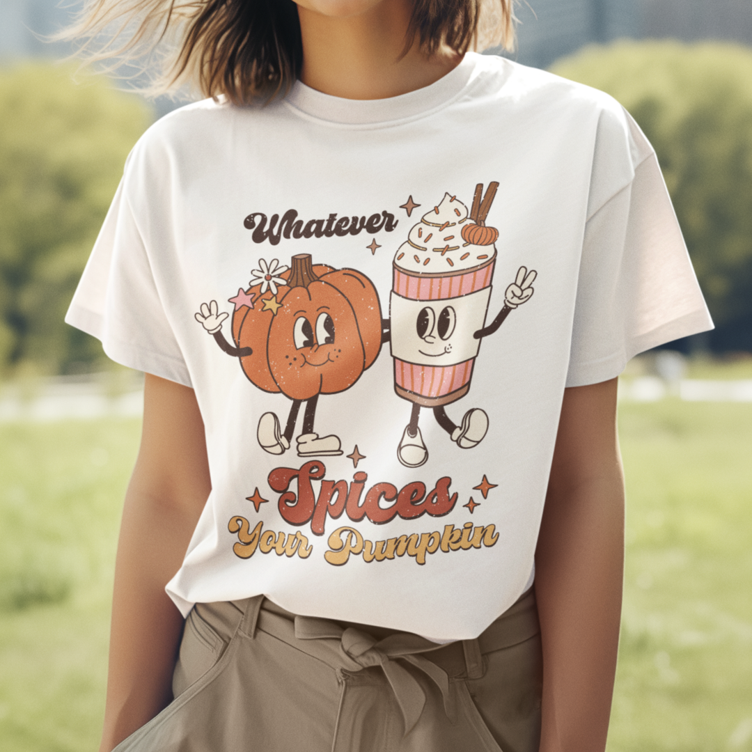 Whatever Spices Your Pumpkin Retro DTF Transfer, Ready to Press DTF468 - Donkey Craft Vinyl