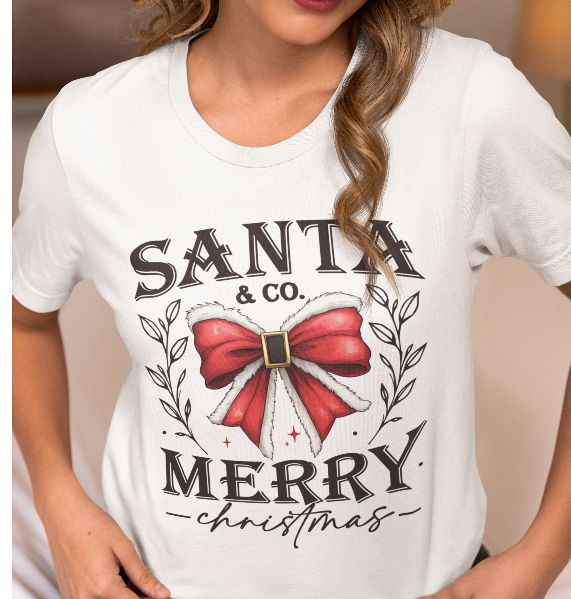 Santa & Co. Red Coquette Bow Christmas DTF Transfer, Ready to Press DTF480