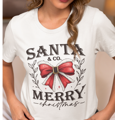 Santa & Co. Red Coquette Bow Christmas DTF Transfer, Ready to Press DTF480