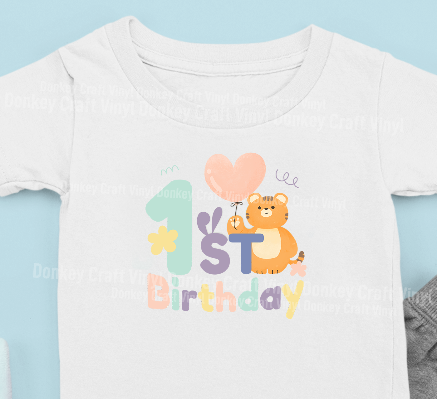 1st First Birthday DTF Transfer for T-shirts, Hoodies, Heat Transfer, Ready for Press Heat Press Transfers DTF208