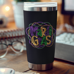 Mardi Gras UV DTF Wrap | 16oz Libbey Glass Cup Sticker UV071