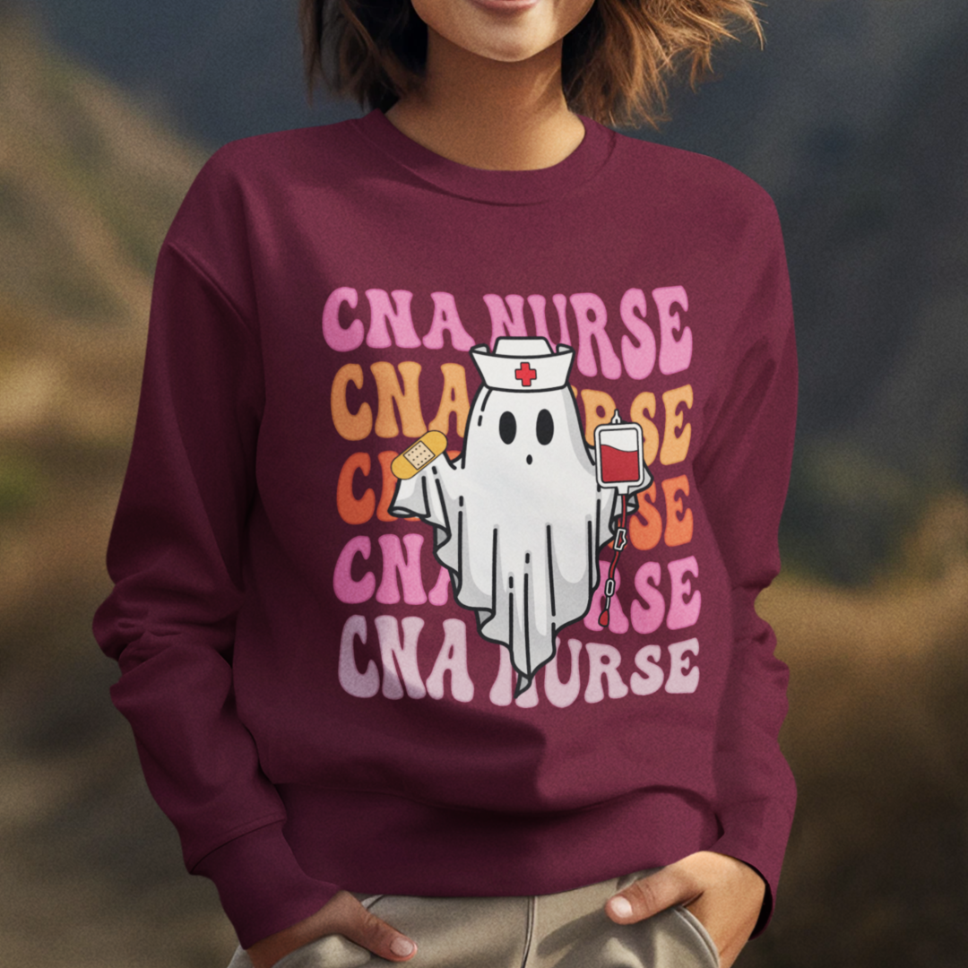 Cute Ghost CNA Nurse Retro Halloween DTF Transfer - Ready to Press DTF450