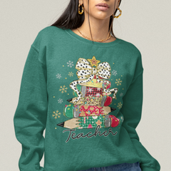 Teacher Christmas Pencil Tree DTF Transfer, Ready to Press DTF489