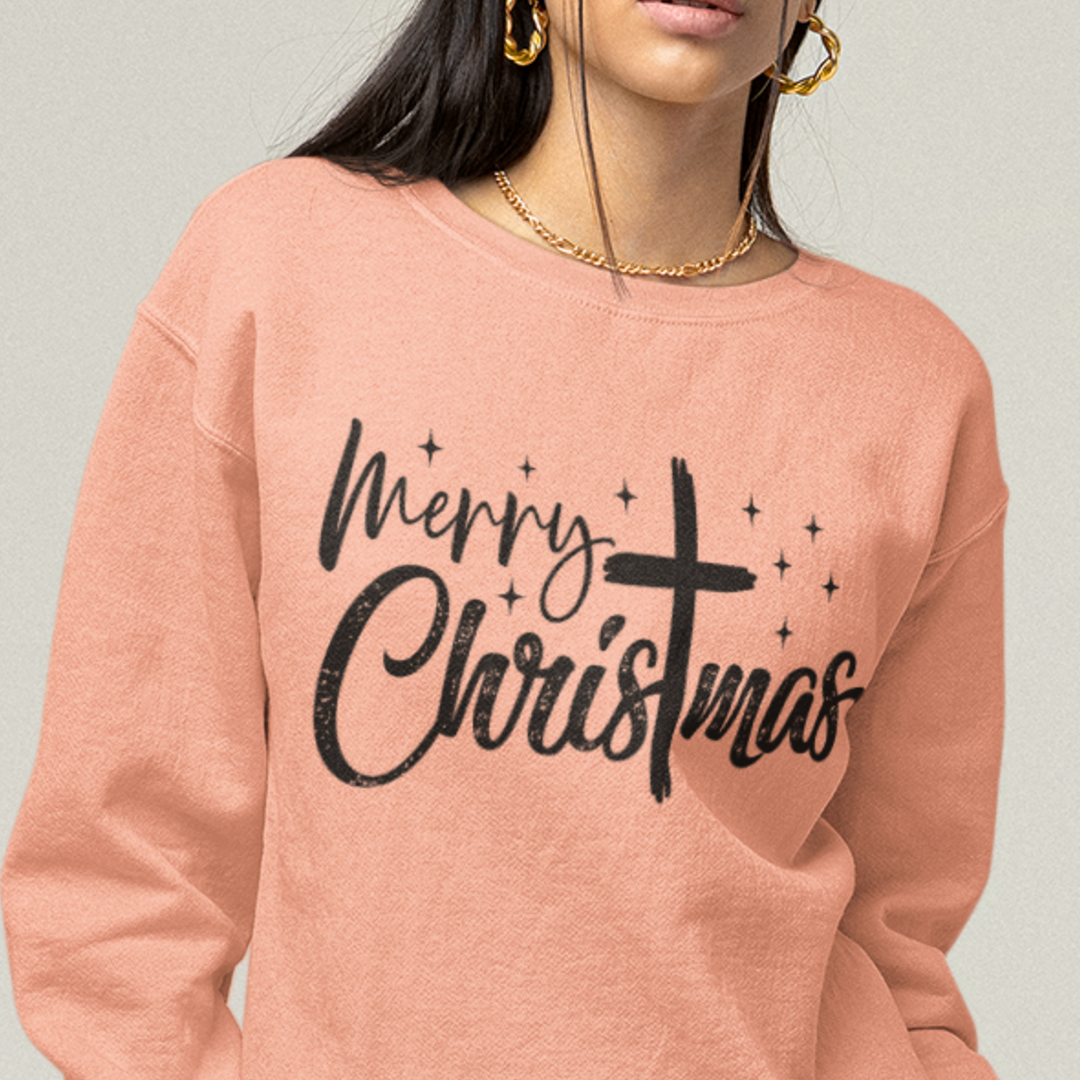 Merry Christmas Christian Cross Faith DTF Transfer, Ready to Press DTF495
