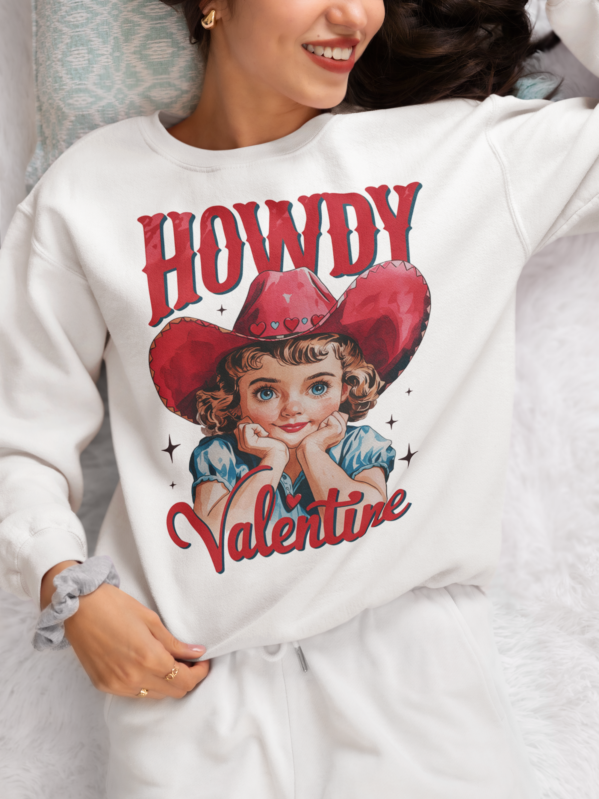 Howdy Valentine Retro Cowgirl DTF Transfer, Ready to Press DTF514